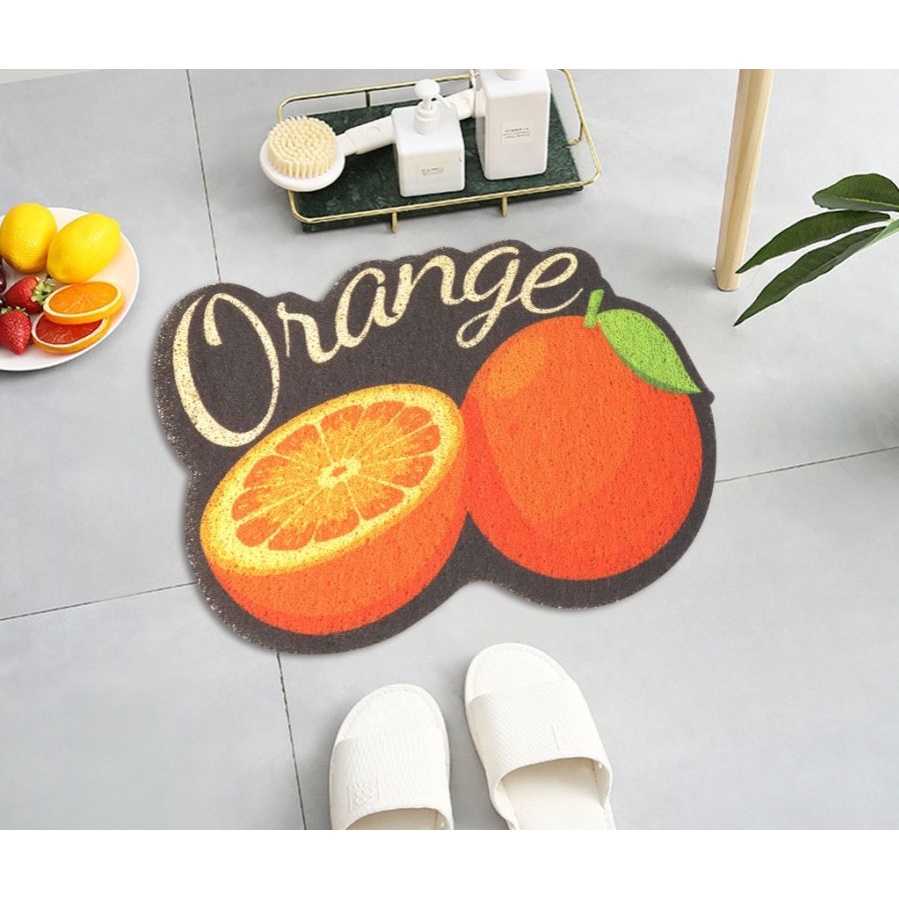 DISCON!! Keset Dapur / Karpet Printing Kamar Mandi Motif Bentuk Buah Buahan