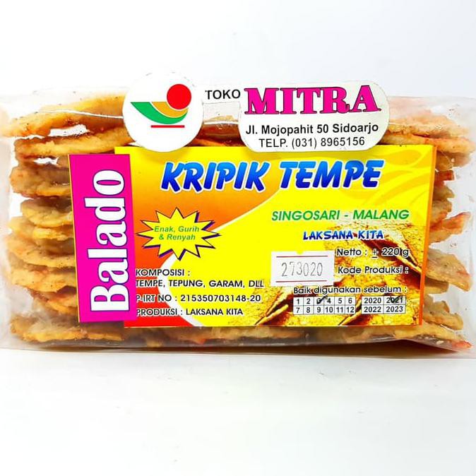 

Produk Unggulan] Laksana Kita Keripik Tempe Rasa Balado 220Gr