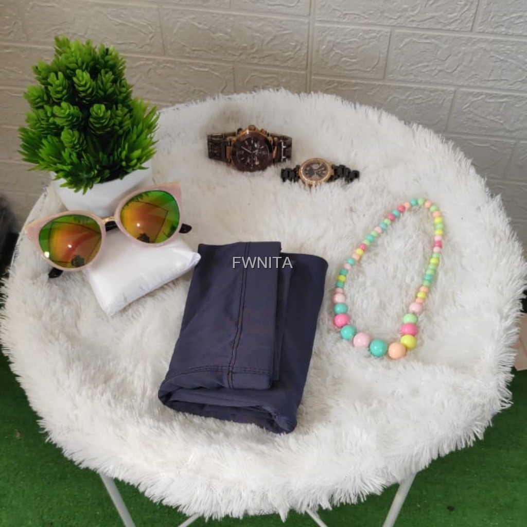 GAMIS LEBARAN MANSET ADEM LENGAN PANJANG MANGSET & MANSET ADEM LENGAN KUTUNG MANGSET POLOS WANITA INNER DRESS-ABU TUA