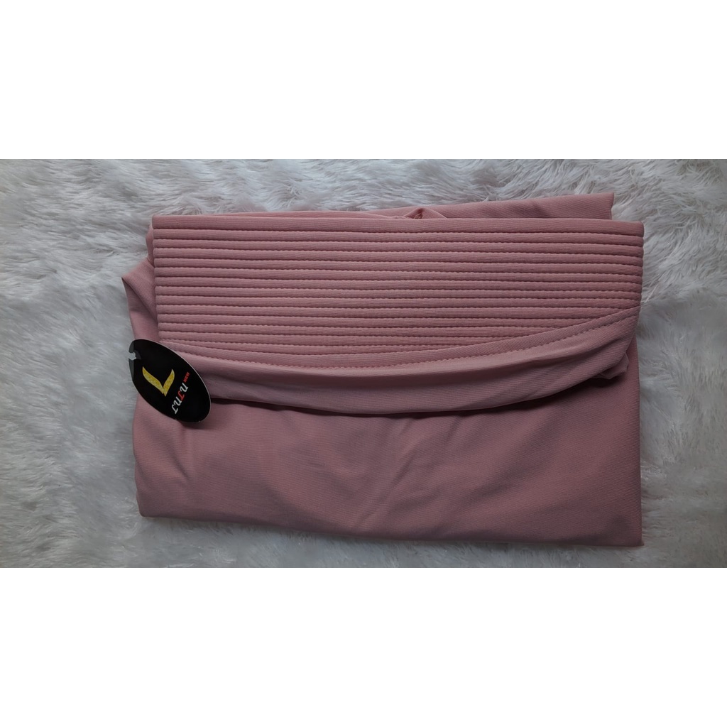 Hijab Instan Hoodie Tangan Ori Lulu Bergo syari Tangan-Dusty pink