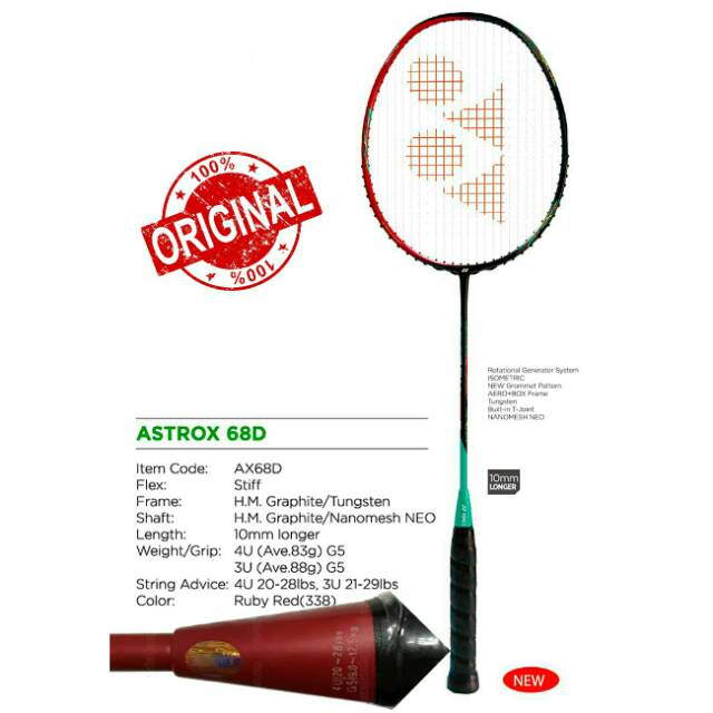 Raket Badminton Yonex Astrox 68S / Astrox 68D