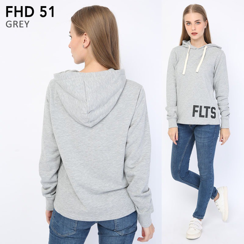 Feltics Hoodie Warna Abu-abu Polos Motif Under Side Logo FLTS