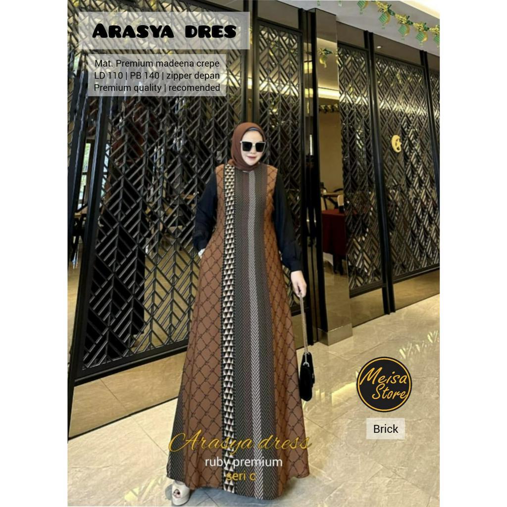 Pakaian Wanita Arasya Dress Ruby Premium Brick