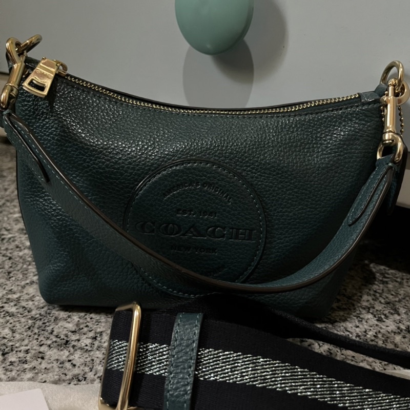 [preloved] Coach Dempsey Shoulder Bag Teal Ink Long Strap Sling Selempang Bahu Original Authentic