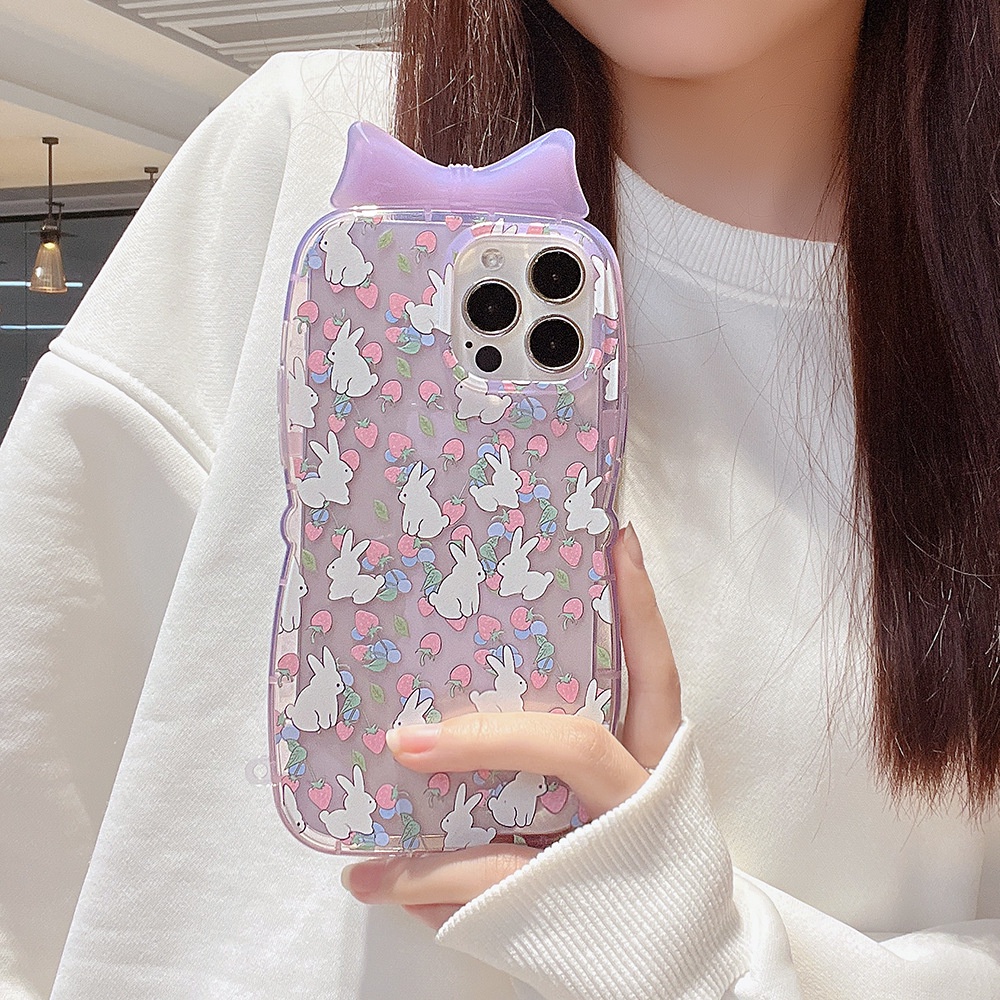 Soft Case Hp Transparan Gambar Kartun Kelinci Untuk Iphone XS / XR / 11 / 12 / 13pro MAX