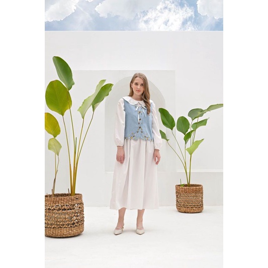 Kayla gamis Rompi jeans vivorie premium/Kayla long tunik vivorie premium