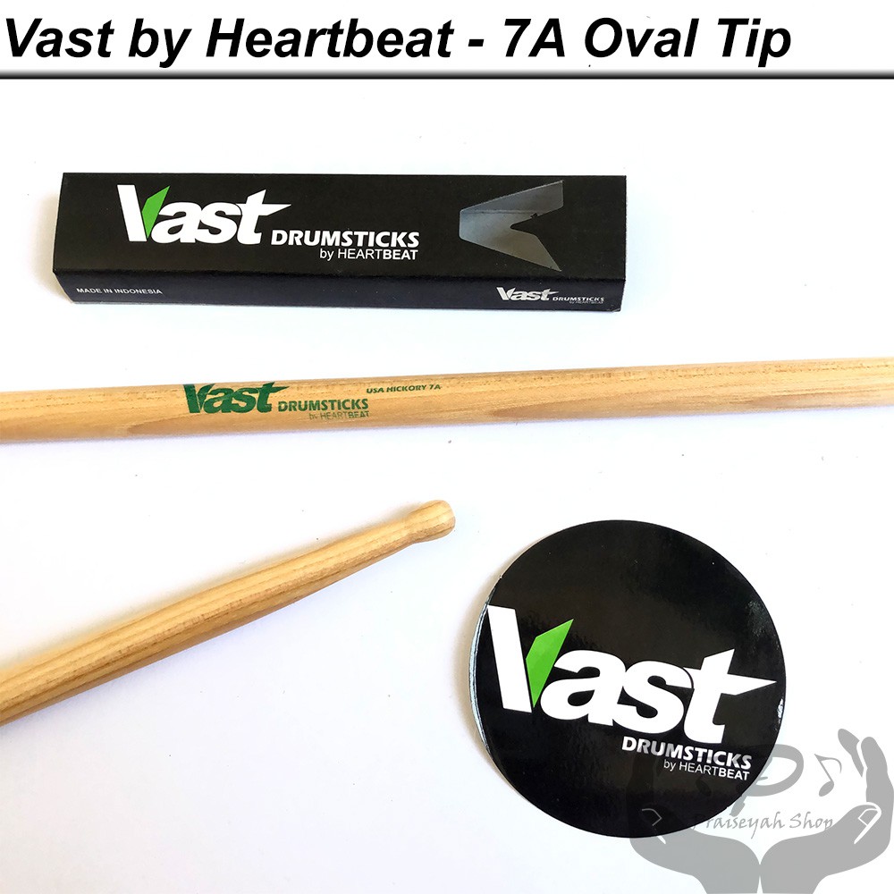 Stick Drum 5A 5B 7A Vast by Heartbeat Oval Tip Hickory Natural