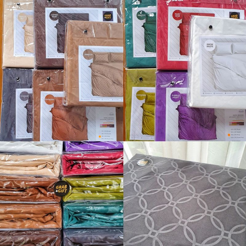 [BESTSELLER] Sprei Parisian Set Kasur Bantal Guling Emboss Jacquard Polos Elegan Tinggi 30 cm S-Q-K