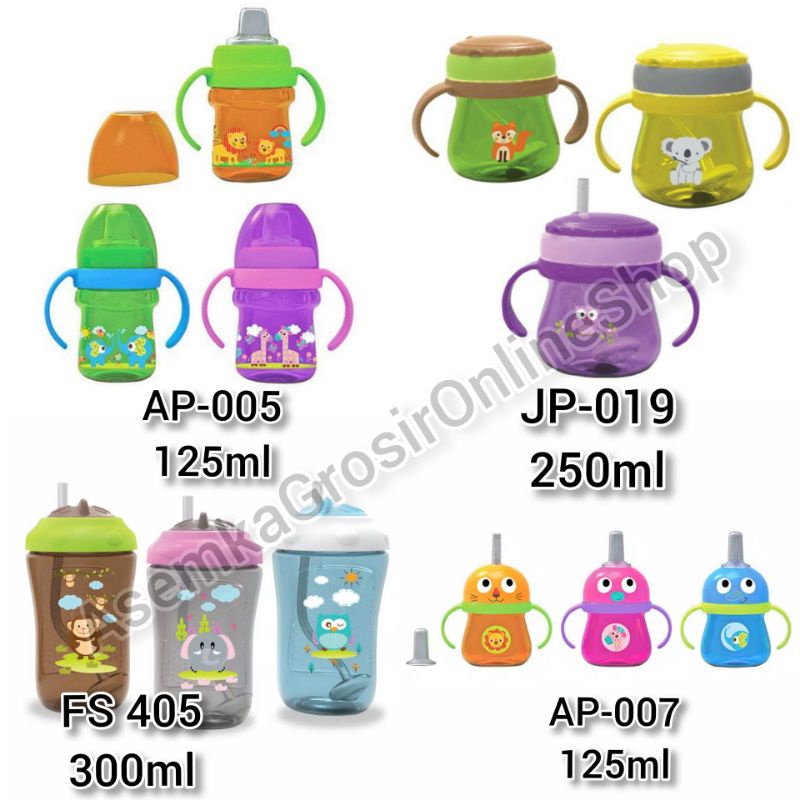 Baby Safe Training Cup Weighted Straw JP019 AP005 AP006 AP007 FS405 125ml 250ml 300ml Botol Minum Sedot