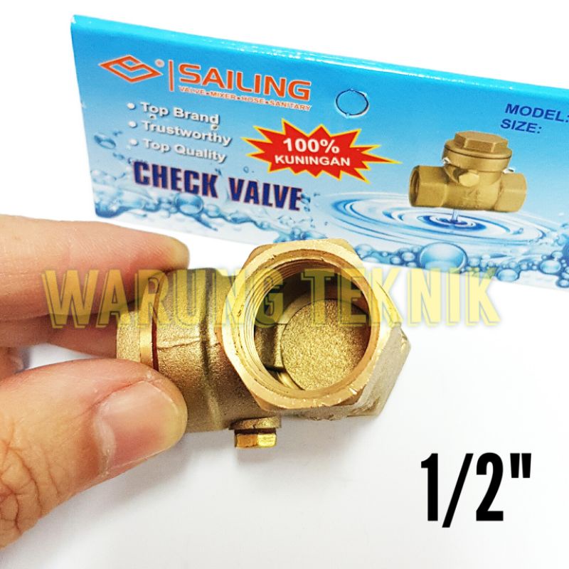 SAILING CHECK VALVE KLEP TABOK 1/2&quot; FULL KUNINGAN C6014