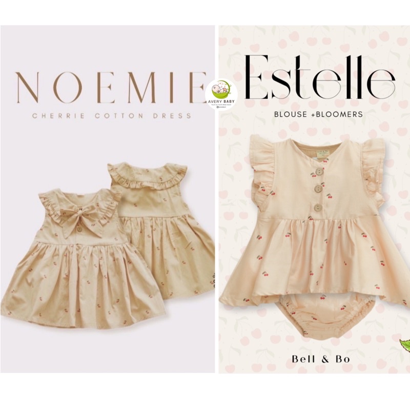 NOEMIE DRESS &amp; ESTELLE SET BELL&amp;BO / Dress Anak Cherry