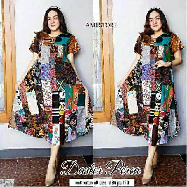 DASTER BATIK LENGAN PENDEK, DASTER PERCA, DASTER NYANTAI, BAJU TIDUR