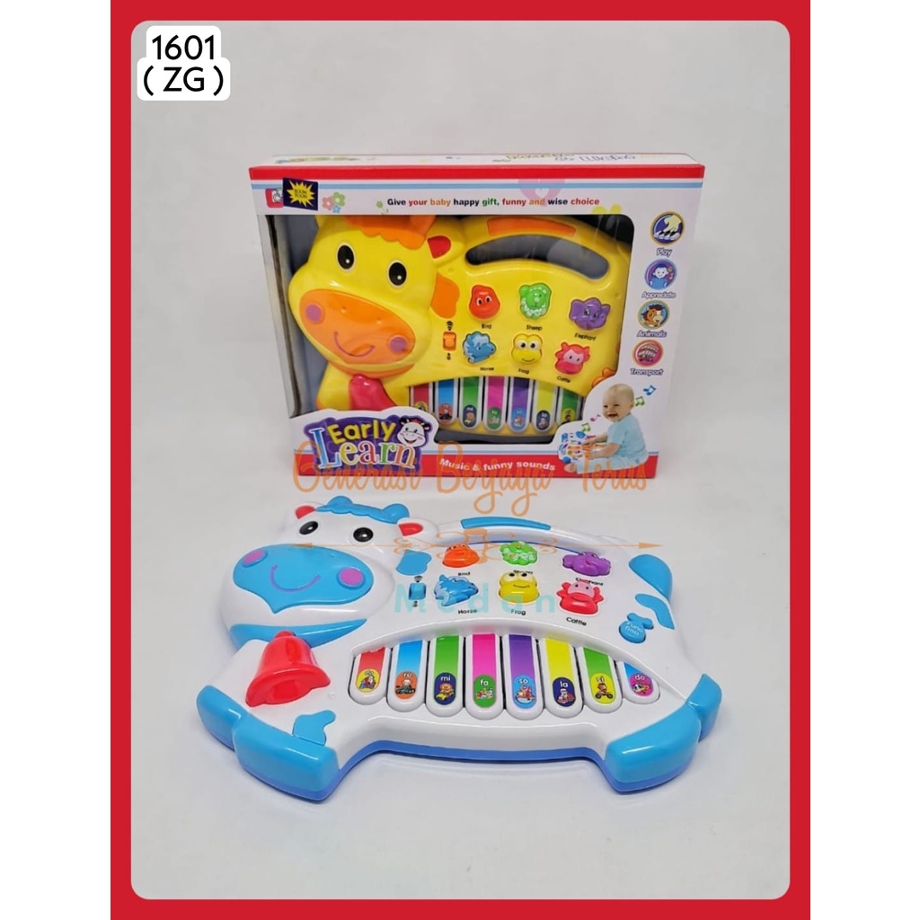 MAINAN EDUKASI BAYI PIANO ANAK EARLY LEARN PIANO SAPI 1601