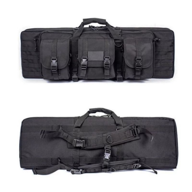 Tas senjata airsoft gun laras panjang/ gunbag 2 kompartemen 70cm- 120cm