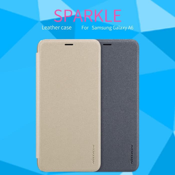 SAMSUNG Galaxy A6 2018 Flip Cover NILLKIN Sparkle Case - Hitam