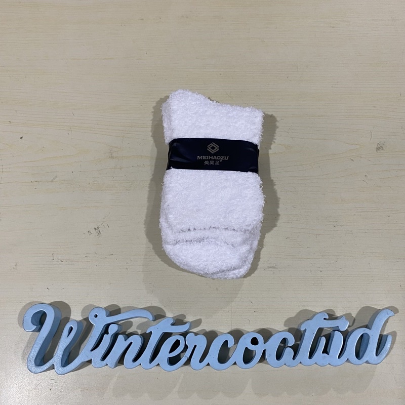 Kaos Kaki wool thermal socks unisex cowok cewek wol hangat tebal pria wanita import-2. Putih