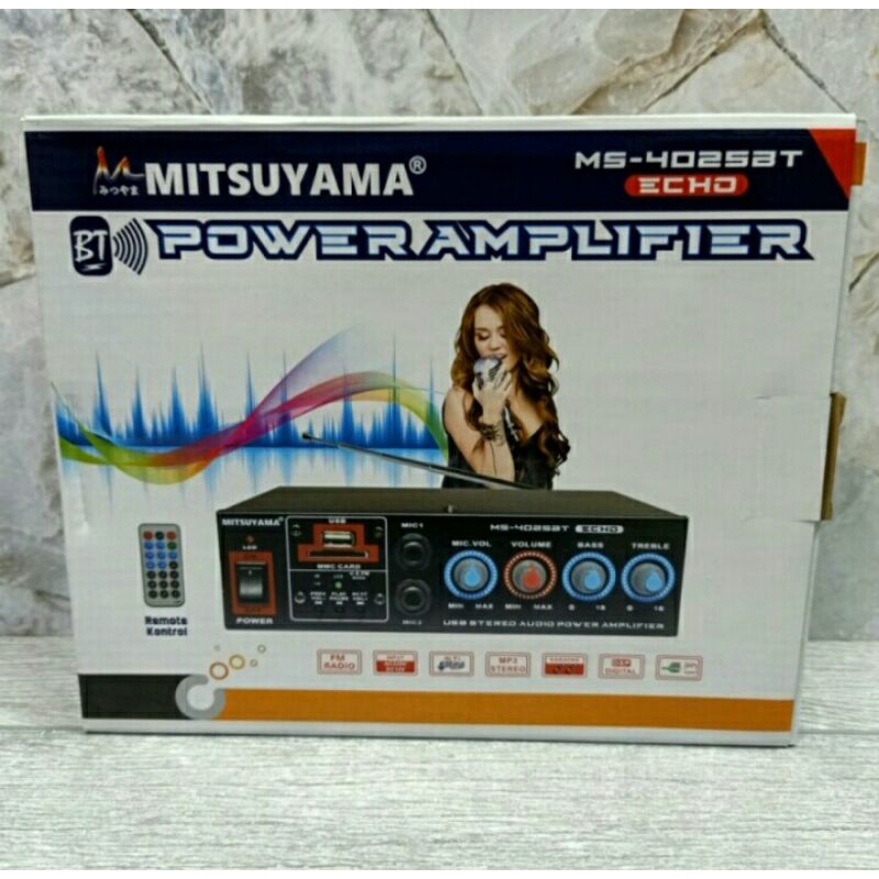 cod Power Amplifoer Mitsuyama MS-4025BT Echo//Ampli Karaoke Bluetooth Original