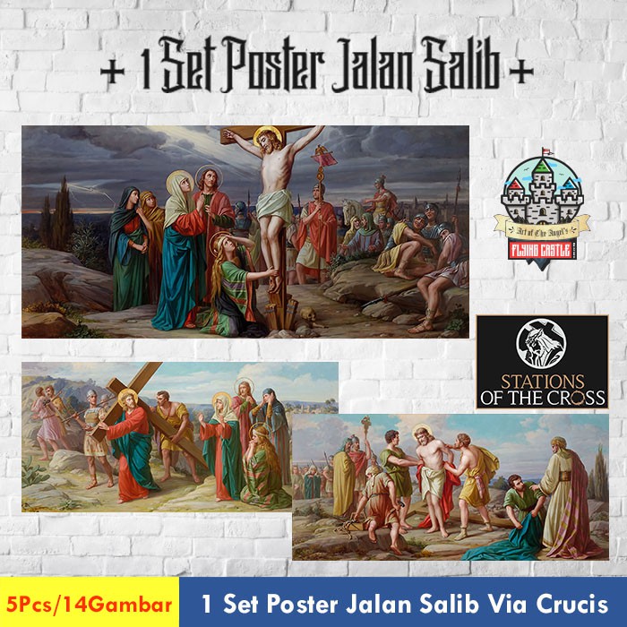 Walldecor Hisasan Dinding Poster Jalan Salib Via Crucis Versi14 + Bingkai M by S. Alphonsus