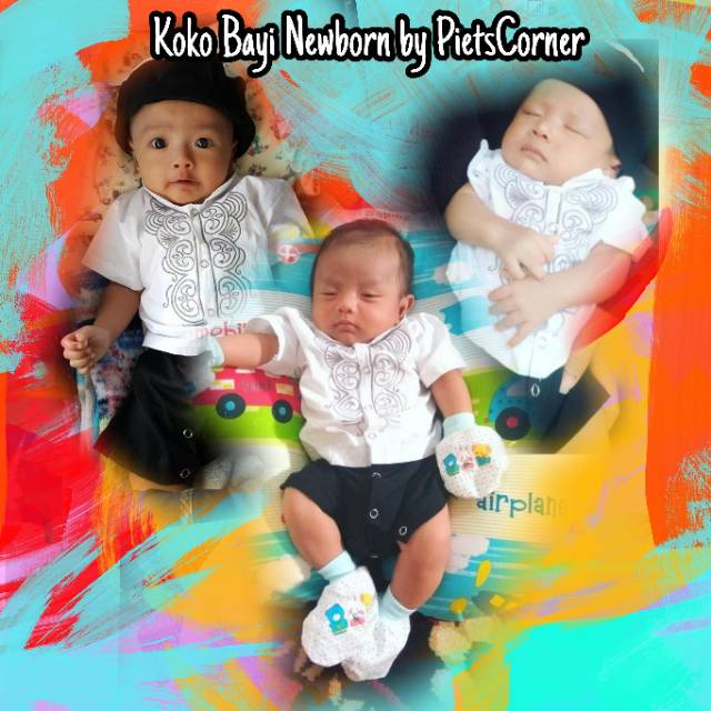 Nb 02 Size Khusus Newborn Banget Baju Aqiqah Romper Koko Bordir Set Peci Baju Bayi Laki Laki Lebaran Shopee Indonesia
