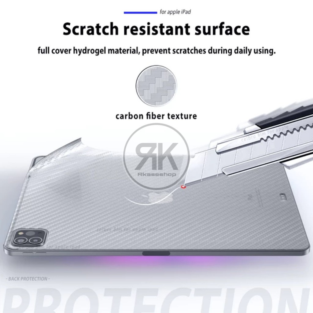 carbon fiber back screen guard antigores BELAKANG UNTUK IPAD PRO 11 12.9 2020 2021 2022 M1 ipad 10