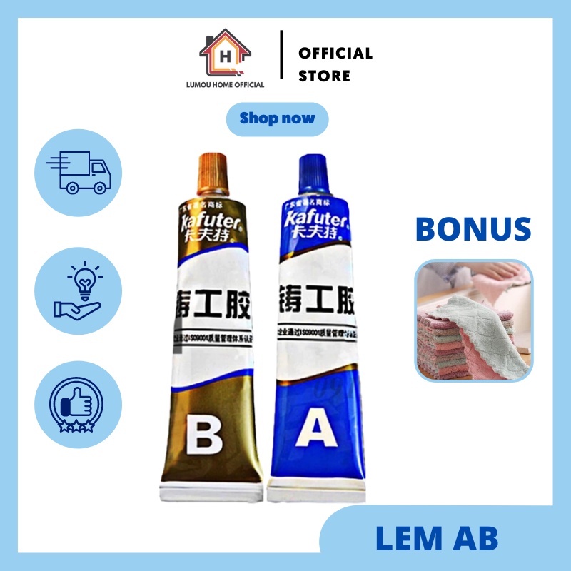 [FREE GIFT] Lem khususuntuk besi/ Lem Perekat Super Kuat Serbaguna Caster Glue A+B, lem besi multi- 