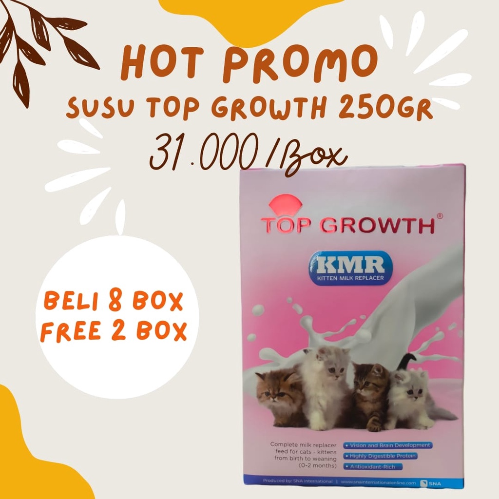 Susu Kucing Top Growth 250gr (Beli 8 Box Free 2 Box)