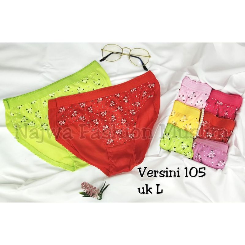 3pcs celana dalam wanita motif bunga underwear import versini | CD 3 in 1 VERSINI termurah