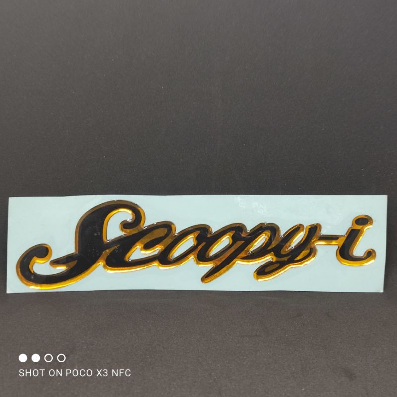 emblem honda scoopy stiker timbul gold chrome thailook twotone