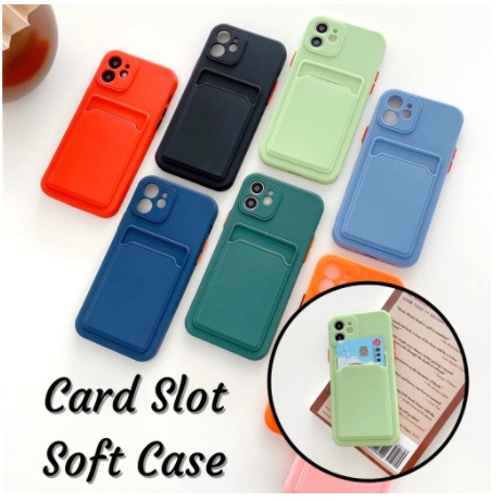 Case iPhone XR Candy Macaron Lens Protection with Card Slot Dengan Pelindung Lensa Camera Dan Slot Card simpan kartu