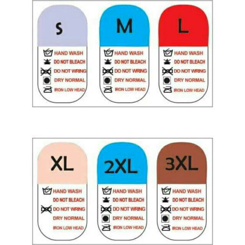 

Stiker Label Ukuran Pakaian (S/M/L/X/XXL//XXXL) 1 Pack isi 200 pcs sdh lengkap Ukuran Rp. 40.000