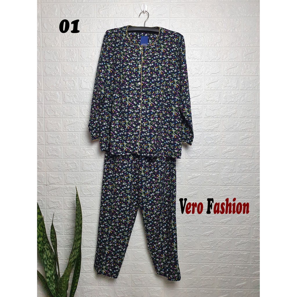 VERO FASHION BAJU TIDUR STELAN CELANA  PANJANG  BAJU LENGAN 
