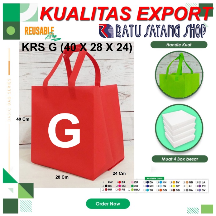 

TAS SPUNBOND POLOS BOX MODEL KRS G (40 X 28 X 24) KUALITAS EXPORT
