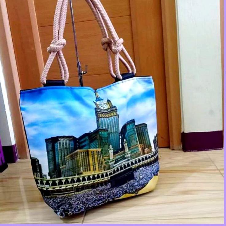 Harga Termurah Totebag ka'bah / Tote bag masjid / Makkah / Madinah / tas Tote sovenir haji umroh by zellshop