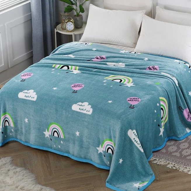 Selimut Bulu Halus 150x200 Motif Keren Murah Asriyasashii Berkualitas-PELANGI 140