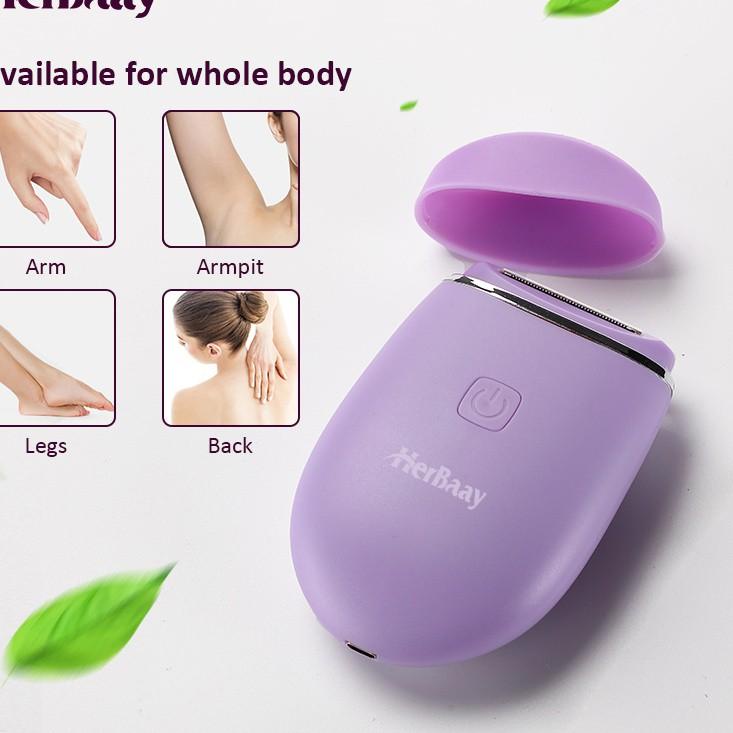 ☺ KQF Herbaay Trimmer Alat mencukur Mini Lady Shaver / Pencukur Bulu kaki /Alat Pencukur Bulu Kemalu