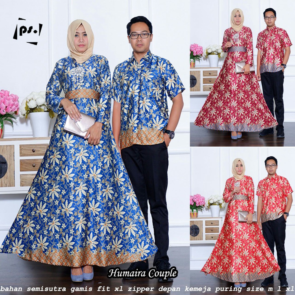 BAJU GAMIS BATIK COUPLE HUMAIRA
