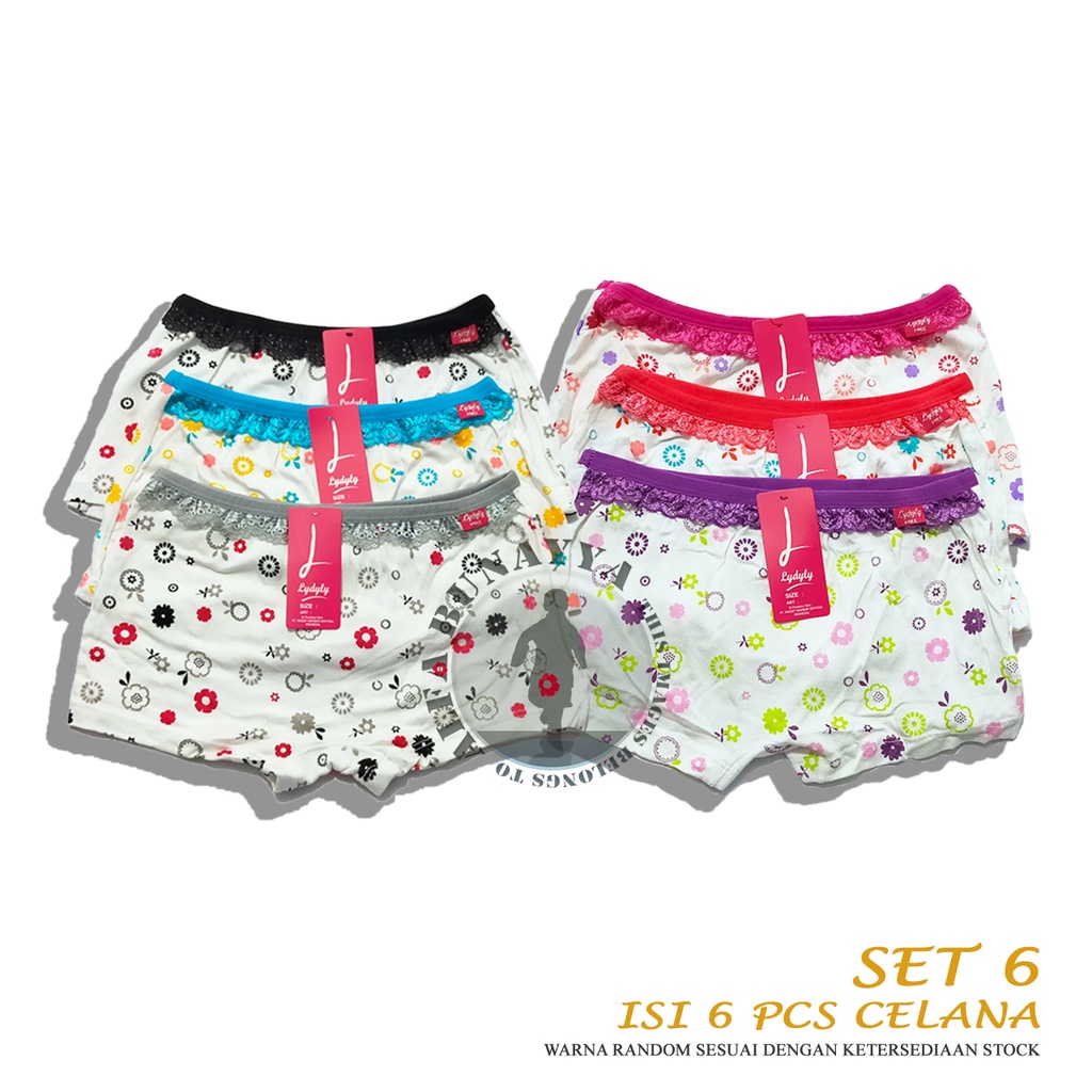 1 Pcs Celana Dalam CD Boxer Anak Remaja Perempuan Lydyly CD Underwear Berkualitas