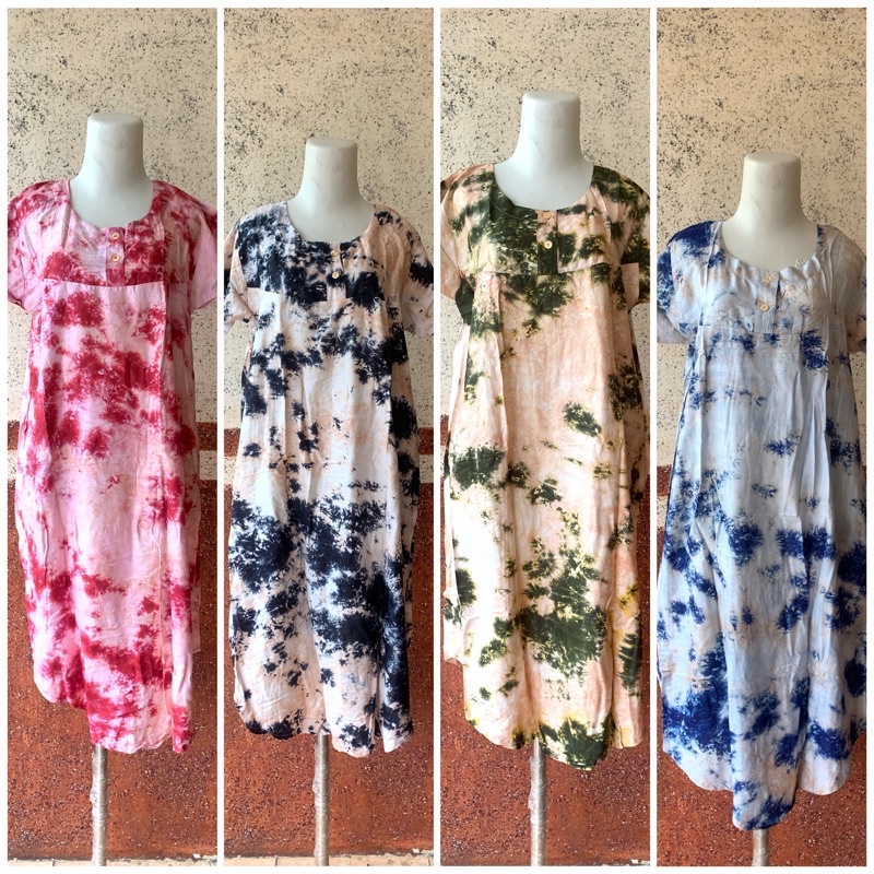 DASTER PAYUNG SOLO MOTIF TIE DYE / BUSUI FRIENDLY KANCING
