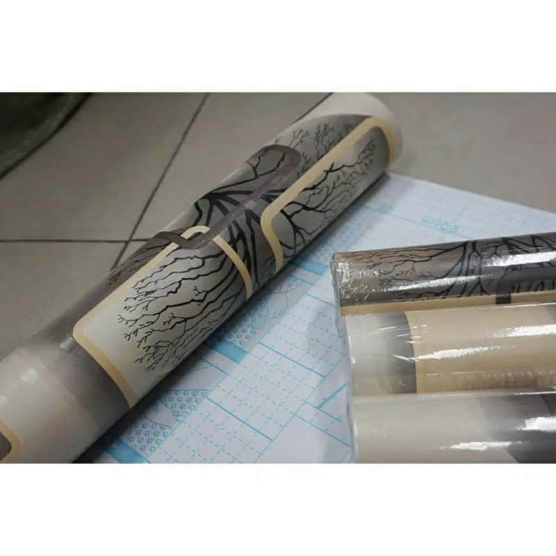 Wallpaper Sticker Dinding Motif Kotak Emas 3D Ukuran 10 Meter x 45 CM