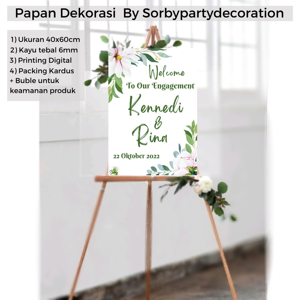 

Papan Kayu Tulisan Dekorasi Lamaran Nikahan Aqiqah BESAR 40x60 Tanpa Kaki (Papan Saja)