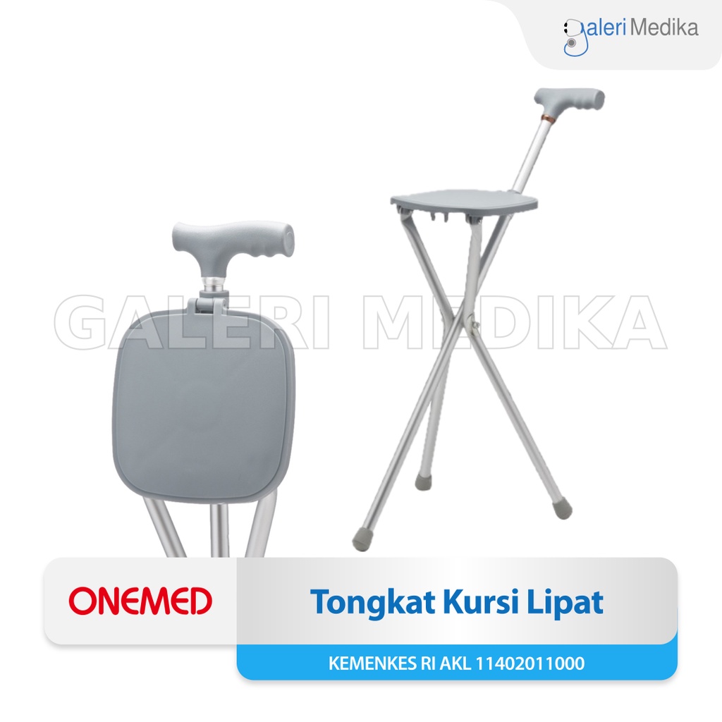 Onemed Tongkat Kursi Lipat - Tongkat Orang Tua