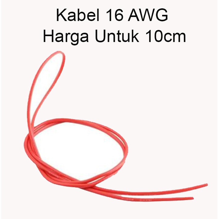 Kabel AWG 16 16AWG AWG16 Merah (10cm)