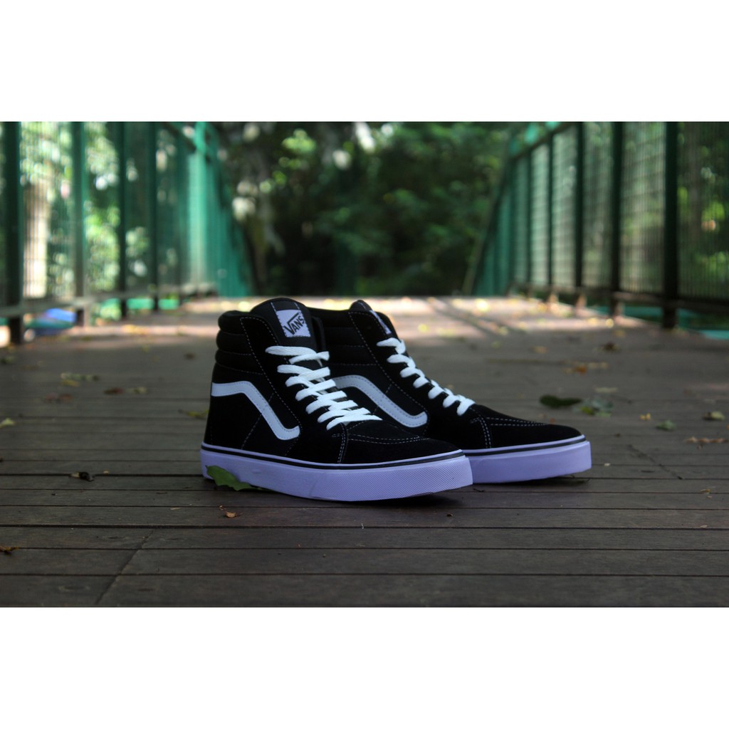 SEPATU VANS AUTHENTIC FULL BLACK HITAM POLOS WHITE PUTIH OLDSKOOL ERA SK8 ICC IFC DT