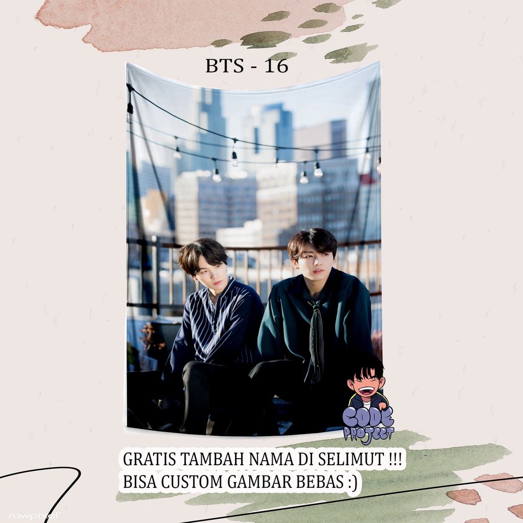 BTS all member - selimut army - selimut BTS lucu - custom selimut BTS - selimut karakter