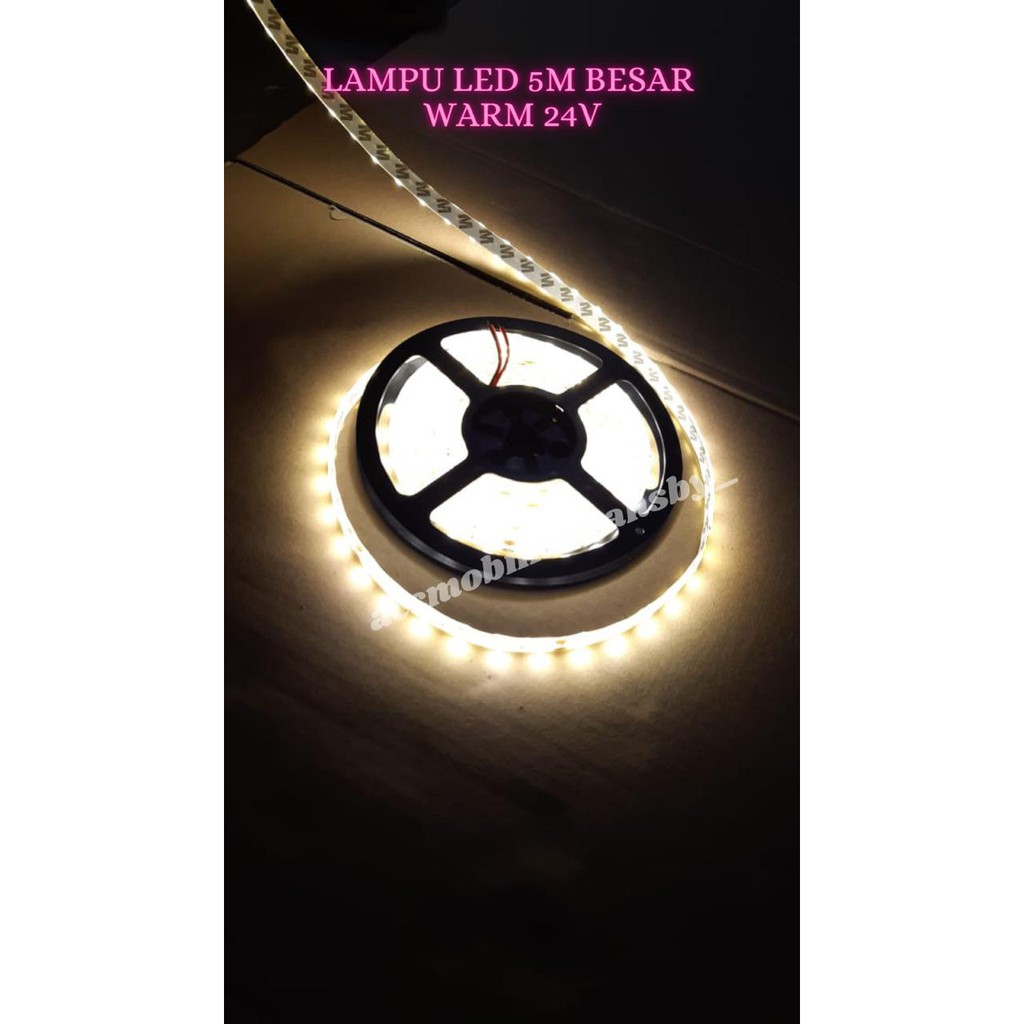 LED STRIP 5050 IP33 DC 12V 5M WATERPROOF LAMPU PLAFON LAMPU ETALASE TAHAN AIR