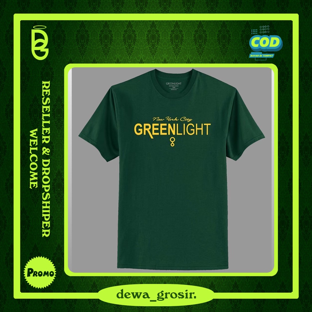 [COD] KAOS DISTRO GREENLIGHT HIJAU ARMY SIMPLE / KAOS COWOK / KAOS MURAH / KAOS DISTRO MURAH / KAOS 