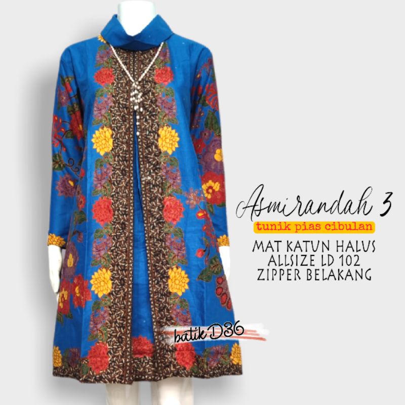 Tunik bahan katun premium halus cibulan atasan baju batik seragam seragaman kekinian kerja kantor muslim cantik ayu jahitan bagus