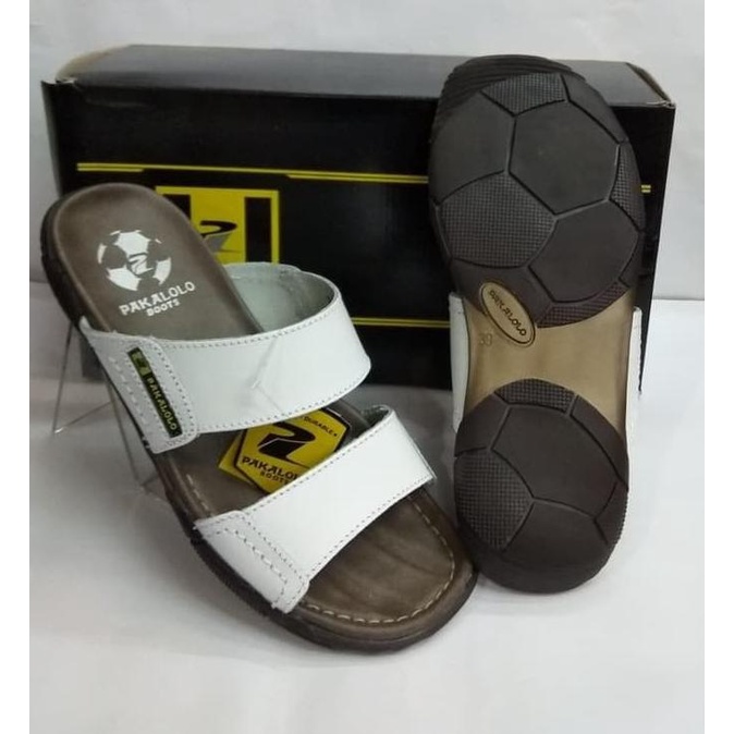 Sandal Kulit Pakalolo Boots N2321 Putih Sendal Casual Pria Original -