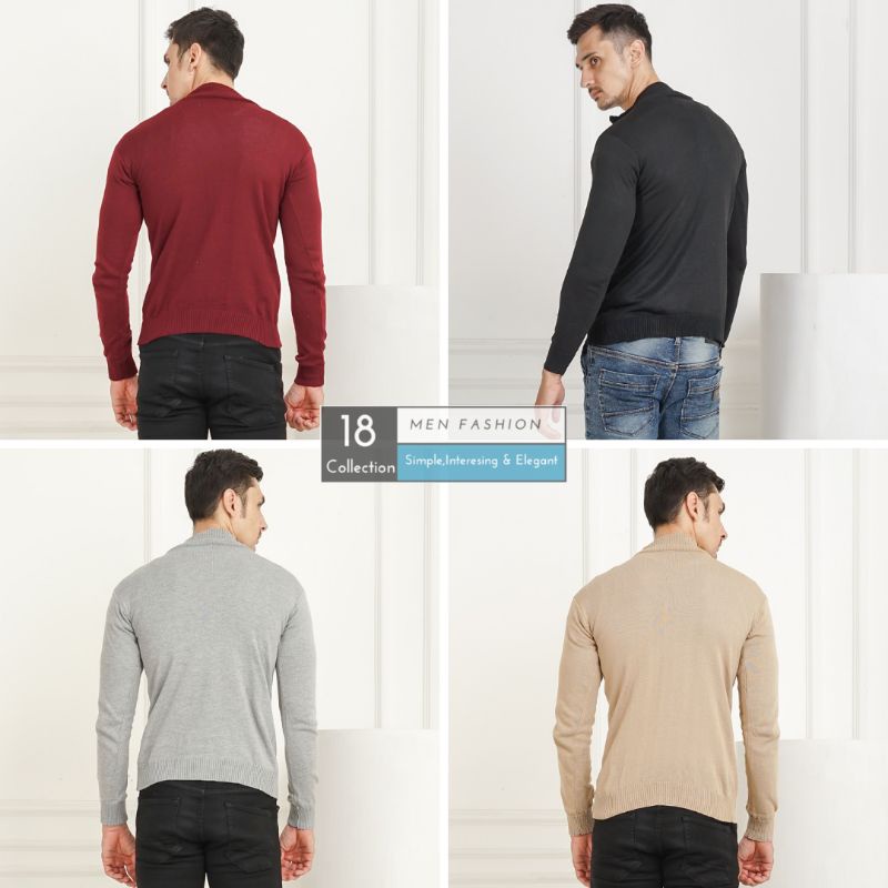 18Collection - Sweater Rajut Mockneck Half Zipper Premium [Bisa COD]