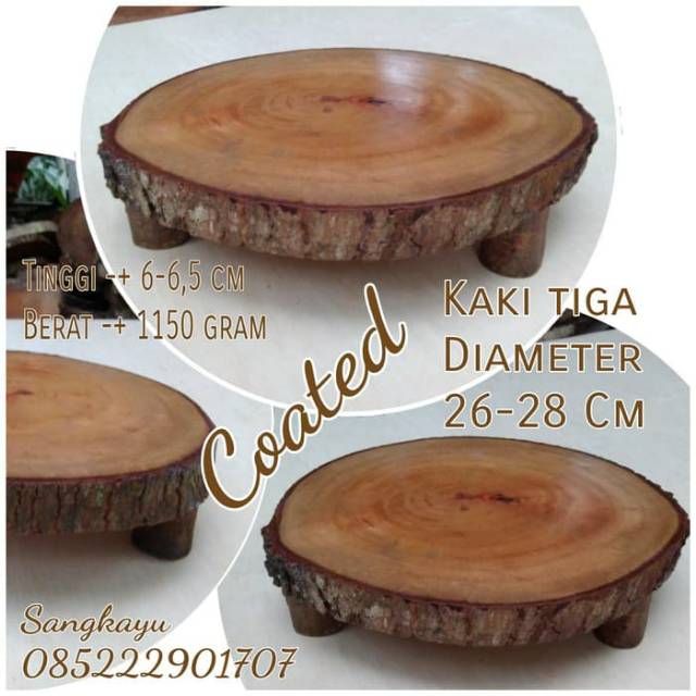 Talenan kaki tiga 26-28 cm alas kue chopping board cake stand coaste